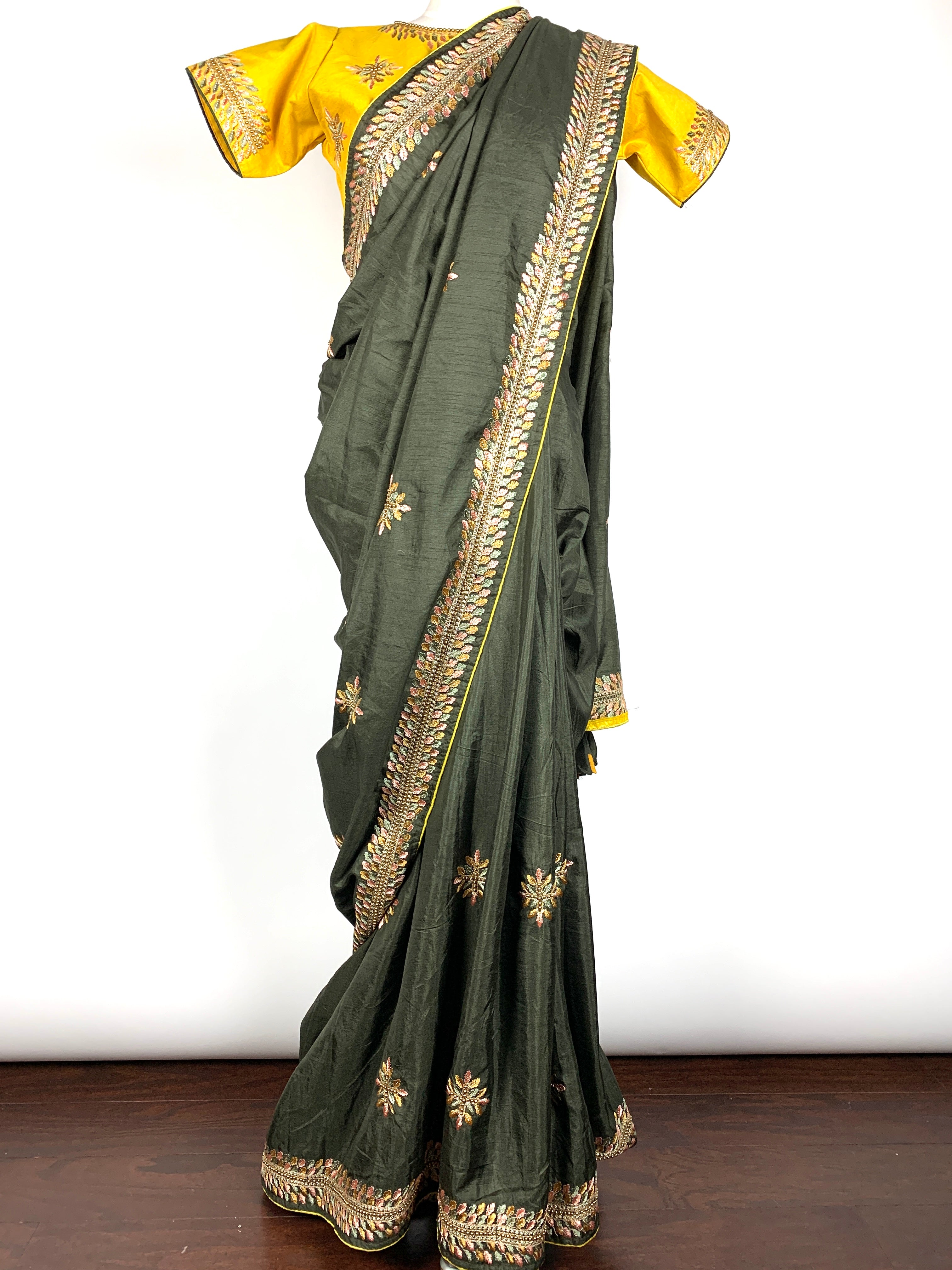 Designer Saree - Pure Dola Silk With embroidery