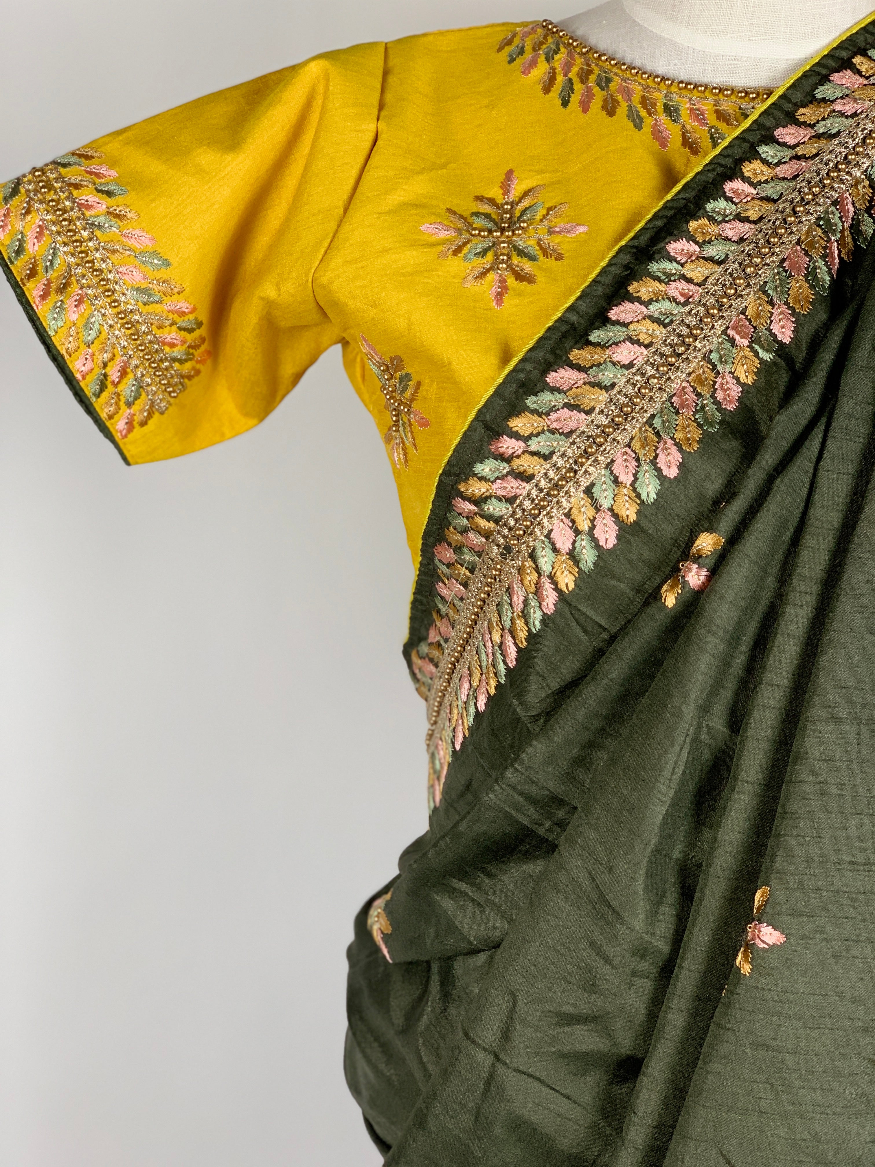 Designer Saree - Pure Dola Silk With embroidery