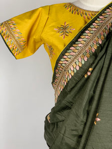 Designer Saree - Pure Dola Silk With embroidery