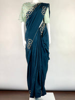 Load image into Gallery viewer, Designer Saree - Pure Georgette Crepe saree With poncho style blouse
