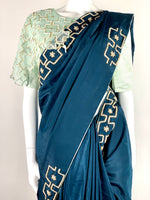 Load image into Gallery viewer, Designer Saree - Pure Georgette Crepe saree With poncho style blouse
