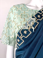 Load image into Gallery viewer, Designer Saree - Pure Georgette Crepe saree With poncho style blouse
