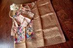 Load image into Gallery viewer, Designer Saree - Banaras Soft Linen Weaved Saree With Swarovski stone
