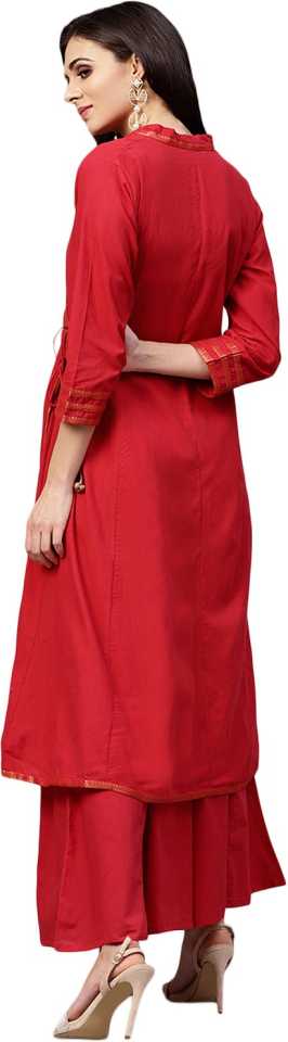 Women Kurta and Palazzo Set Cotton Blend